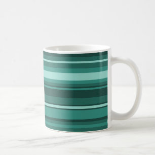Taza De Café rayas verde azuladas