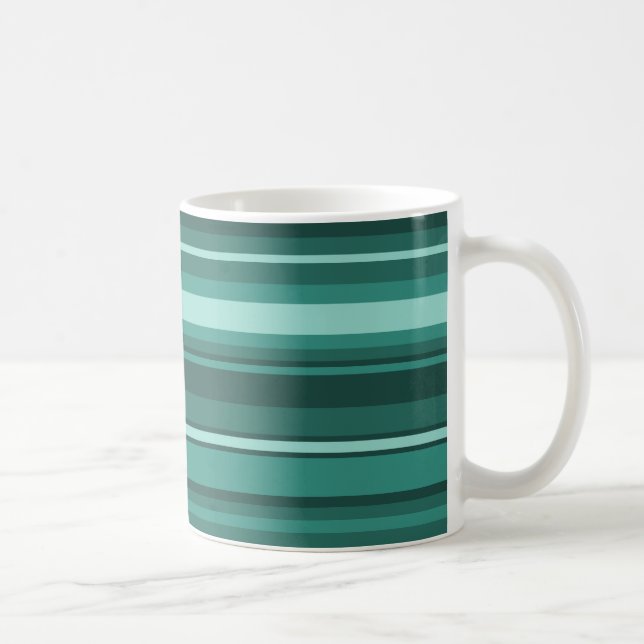 Taza De Café rayas verde azuladas (Derecha)
