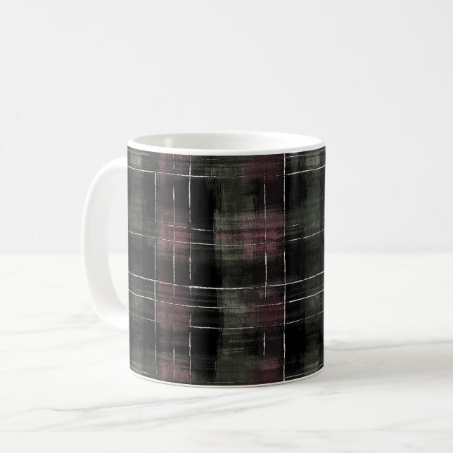 Taza De Café Rayas Verde Burdeos (Anverso izquierdo)