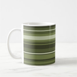 Taza De Café Rayas verde oliva monográficas