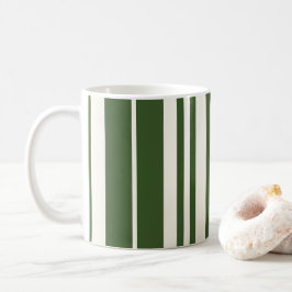 Taza De Café Rayas Verdes Blancas Costero Playa