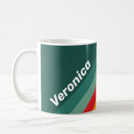 Taza De Café Rayas Verdes con Nombre
