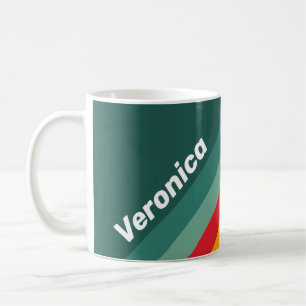 Taza De Café Rayas Verdes con Nombre