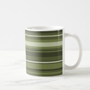Taza De Café Rayas verdes de oliva
