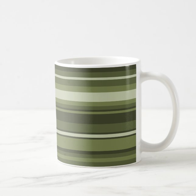 Taza De Café Rayas verdes de oliva (Derecha)