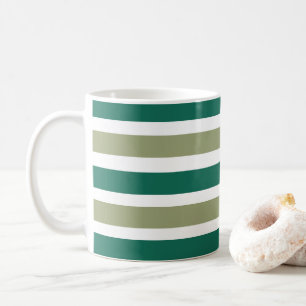 Taza De Café Rayas Verdes Grises
