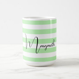 Taza De Café Rayas verdes Pastel personalizadas