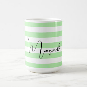 Taza De Café Rayas verdes Pastel personalizadas