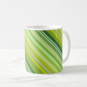 Taza De Café Rayas verdes y amarillas