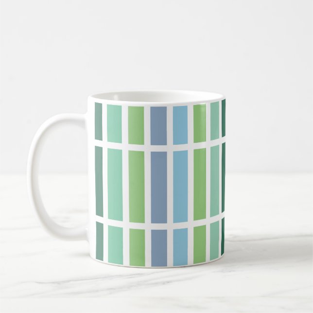 Taza De Café Rayas verdes y azules (Izquierda)