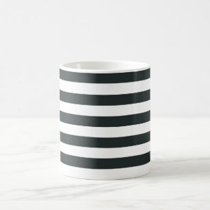 Taza De Café Rayas verdes y blancas del bosque negro