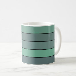 Taza De Café Rayas Verdes Y Gris De Invierno Sobre Papel Acuáti