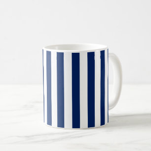Taza De Café Rayas verticales azules y blancas