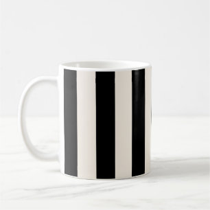 Taza De Café Rayas verticales Black And Cream White Striks