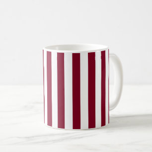 Taza De Café Rayas verticales burdeos y blancas