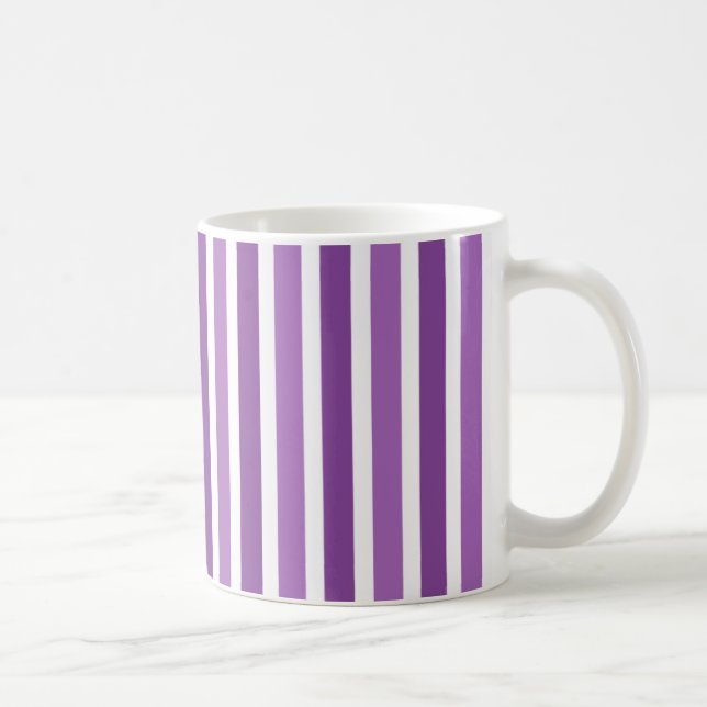 Taza De Café Rayas verticales Mug, Púrpura (Derecha)