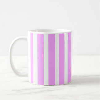 Taza De Café Rayas verticales rosadas y blancas