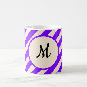 Taza De Café Rayas Violetas