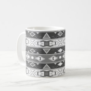 Taza De Café Rayas y formas geométricas gris blanco