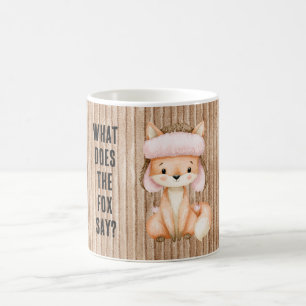 Taza De Café Rayas Zorro Naranja Rosa (¿qué dice el zorro?)
