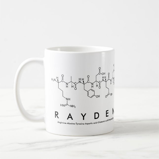 Taza De Café Rayden peptide name mug (Izquierda)