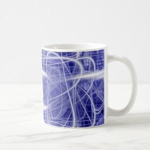 Taza De Café Rayos de luz sobre un fondo azul