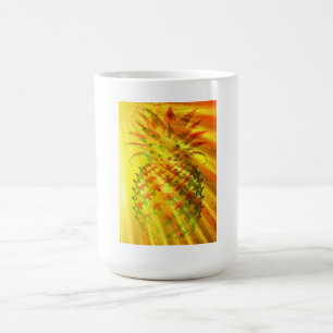 Taza De Café Rayos dorados atravesando una piña grande