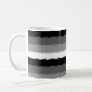 Taza De Café Rayos grises negros Ash franja blanca