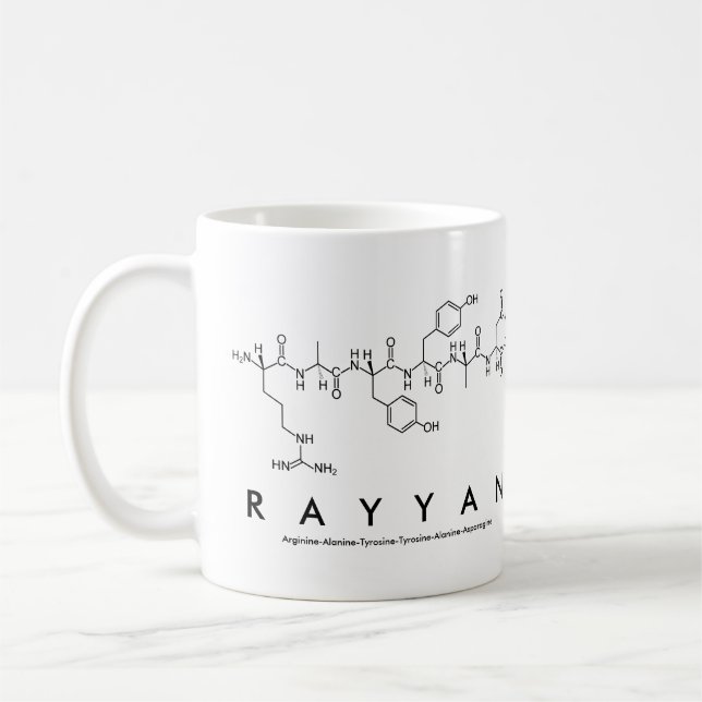 Taza De Café Rayyan peptide nombre mug (Izquierda)