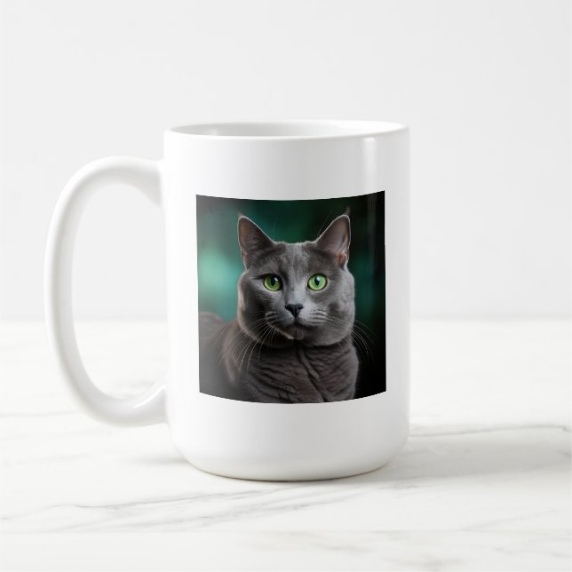 Taza De Café Raza de gato Chartreaux (Izquierda)