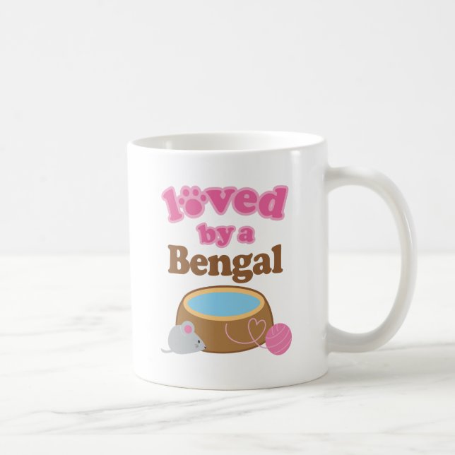 Taza De Café Raza del gato de Bengala amada por un regalo (Derecha)