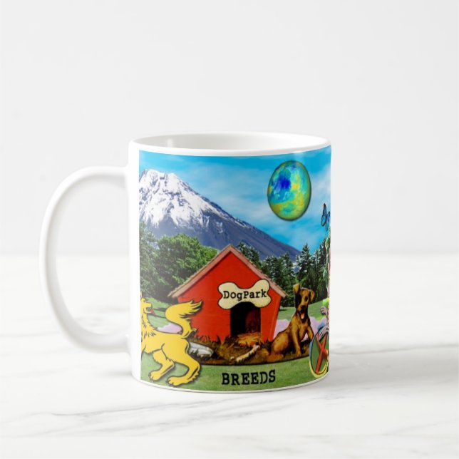 Taza De Café Razas del parque del perro (Izquierda)