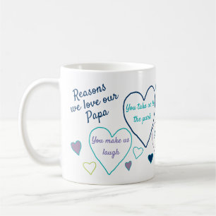 Taza De Café Razones por las que amo a papá Personalizado abuel
