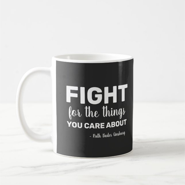 Taza De Café RBG Ruth Bader Ginsburg cita a feminista liberal (Izquierda)