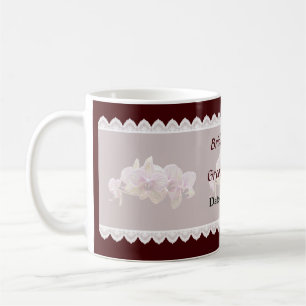 Taza De Café Rchids rayados rosados y amarillos Favoritos de bo