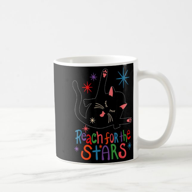 Taza De Café Reach For The Stars Funny Cat  (Derecha)