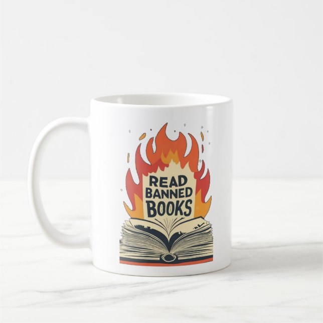 Taza De Café Read Banned Books! Mug (Izquierda)