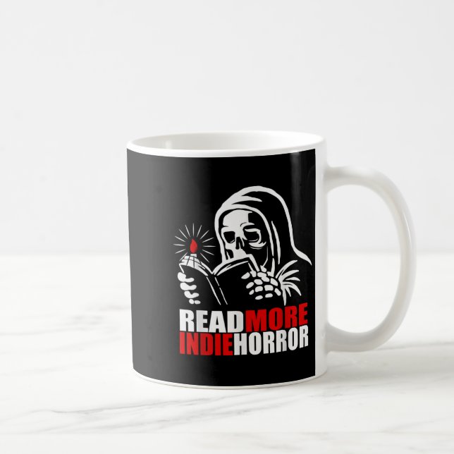 Taza De Café Read More Indie Horror Apparel  (Derecha)
