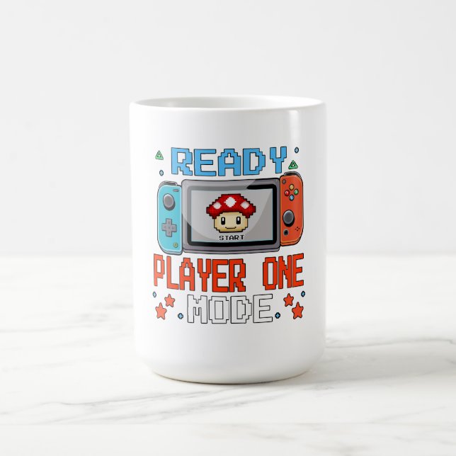 Taza De Café Ready Player One Mode Pixel Art Gaming Shirt (Centro)