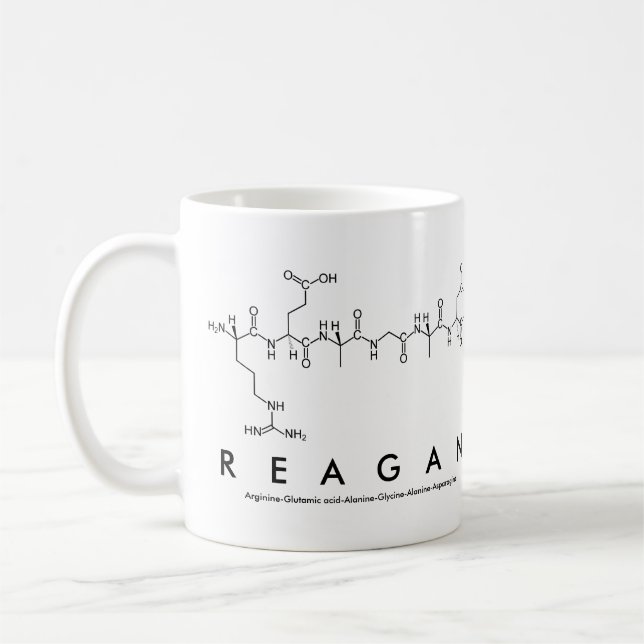 Taza De Café Reagan peptide name mug (Izquierda)