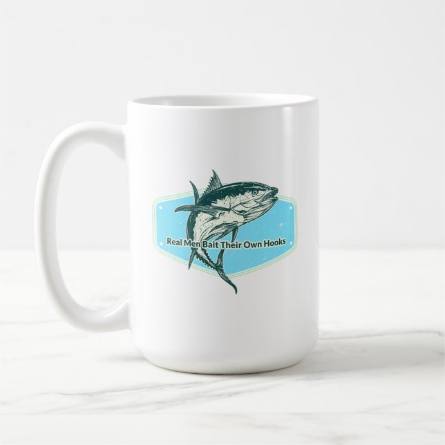Taza De Café Real Man Bait Their Own Hooks (Izquierda)