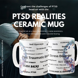 Taza De Café Realidades de PTSD Conciencia Mug cerámica