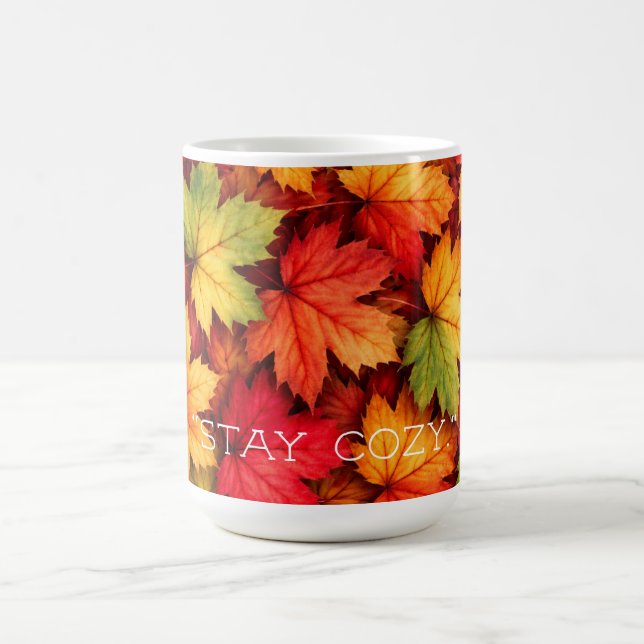 Taza De Café Realistic Maple Leaf Personalized Quote Autumn Mug (Centro)