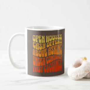 Taza De Café Realtor Favoritos de Bienes Raíces Groovy Retro Bo