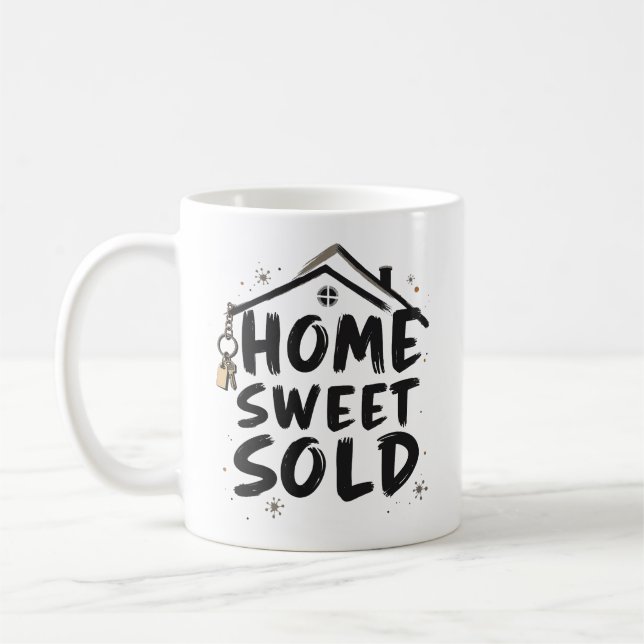 Taza De Café Realtor Home Sweet vendió agente inmobiliario Brok (Izquierda)