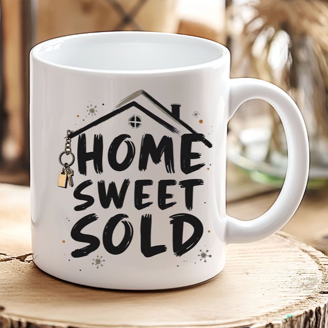 Taza De Café Realtor Home Sweet vendió agente inmobiliario Brok (Subido por el creador)