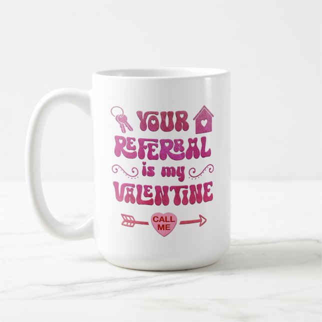Taza De Café Realtor Valentine, Personalized Real Estate Gift (Izquierda)