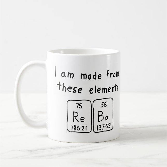 Taza De Café Reba periódica nombre de tabla mug (Izquierda)