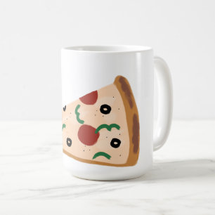Taza De Café Rebanada de pizza de pepperoni, aceituna y pimient