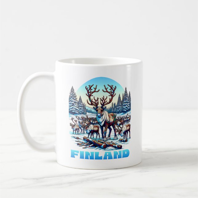 Taza De Café Rebaño de renos de Finlandia (Izquierda)